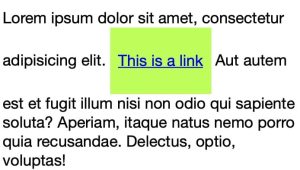 Text block with inline-block link.